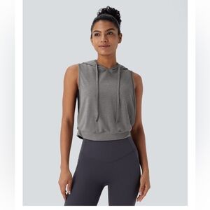 HALARA Charcoal Sleeveless Hoodie